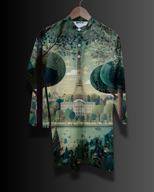Men's Printed Short Kurta #936