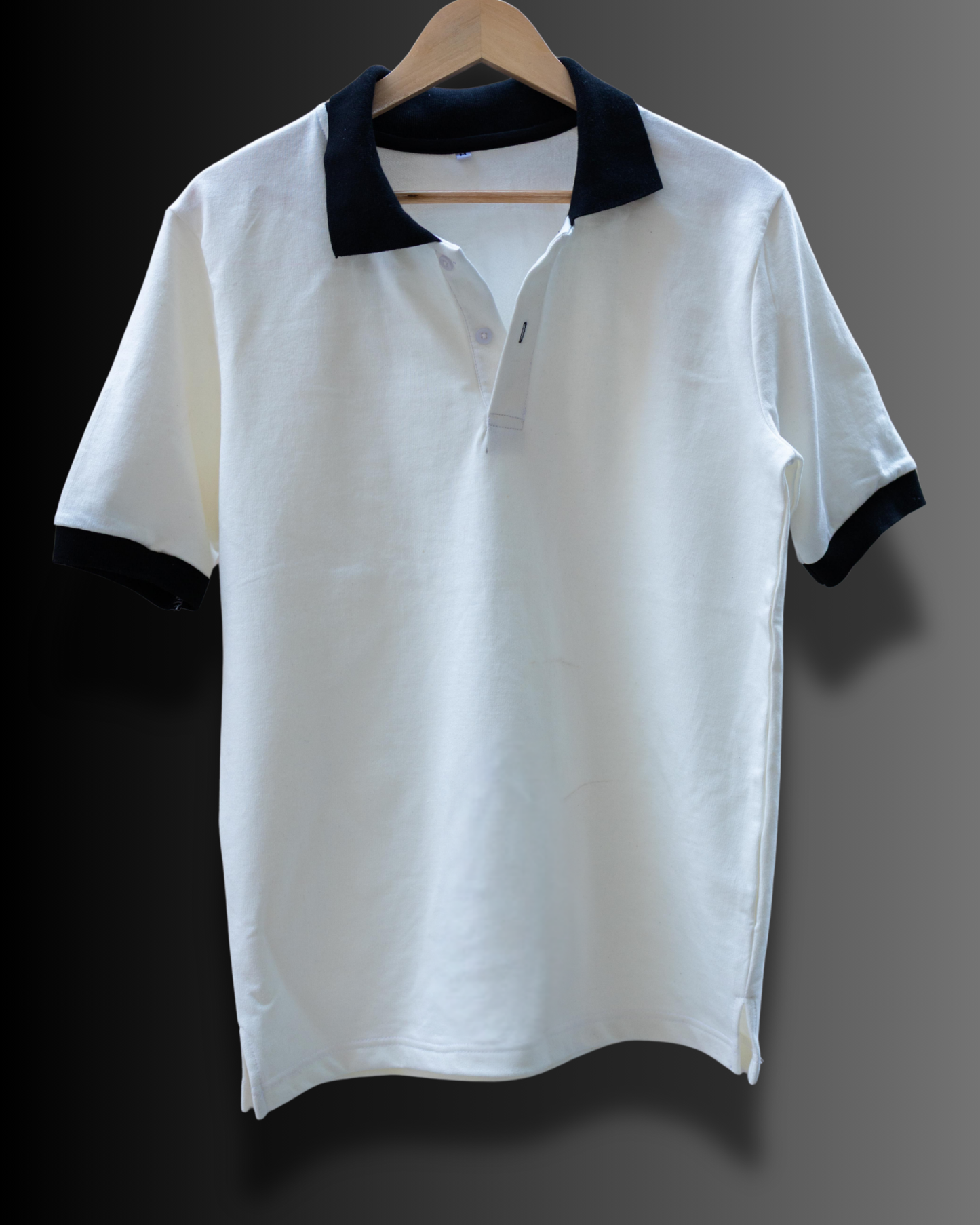 Premium Cotton Polo T-shirt (Vanilla White) #1043