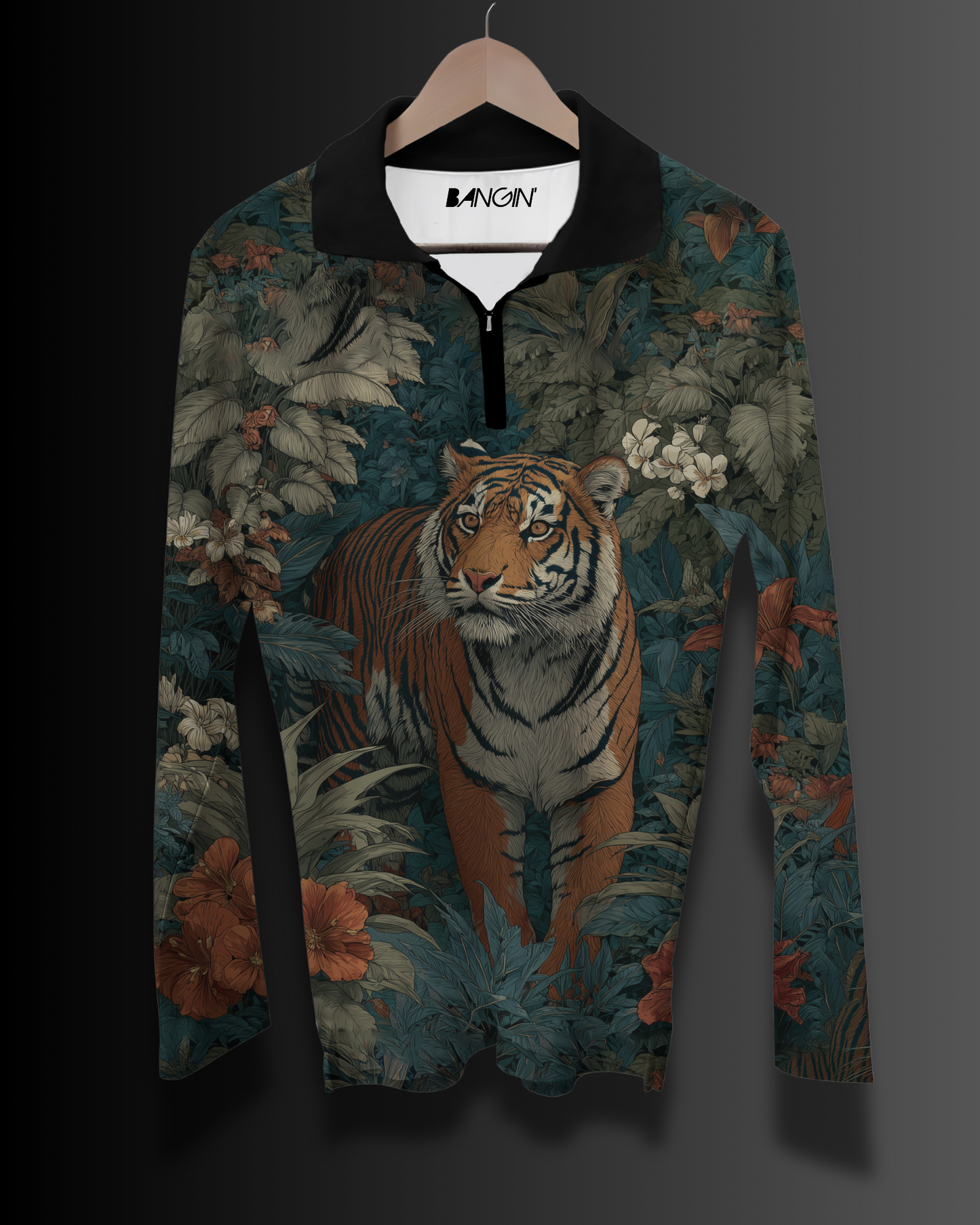 Printed Polo T-shirt with Long Sleeves #904
