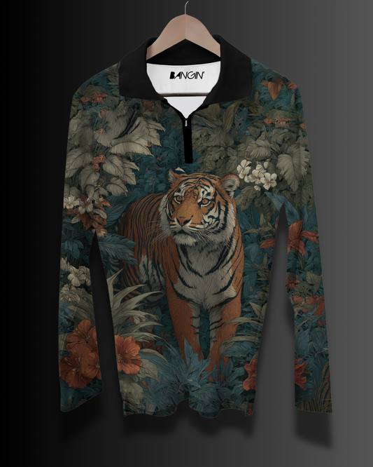 Printed Polo T-shirt with Long Sleeves #904