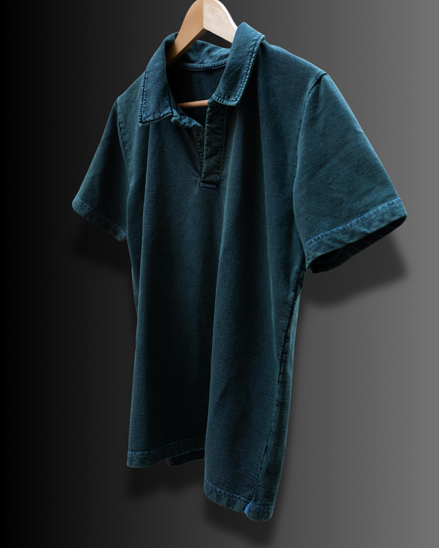 Acid-Wash Double-Dyed Polo Tee #1044