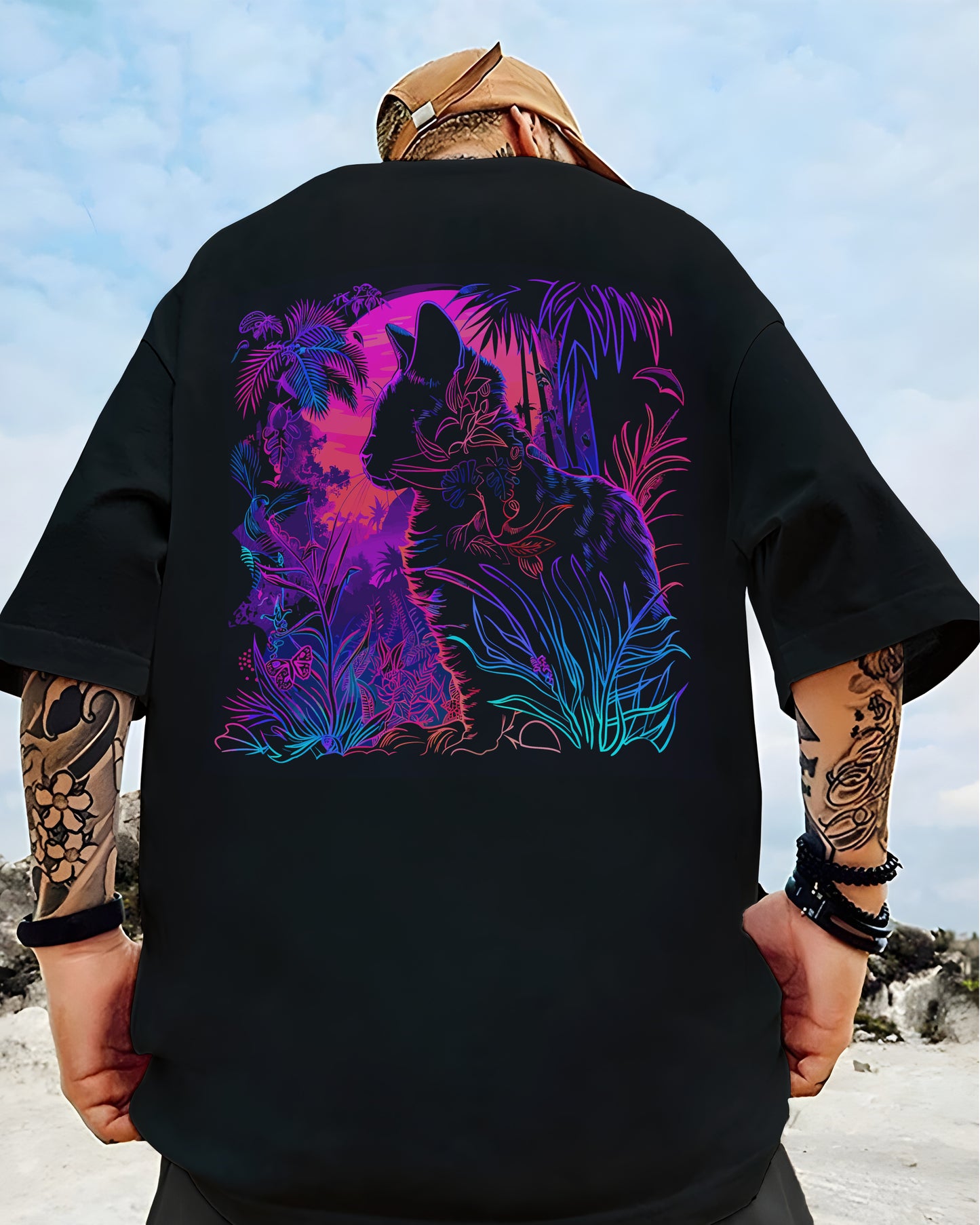 Printed Oversized Tee in 100% Organic Cotton #443