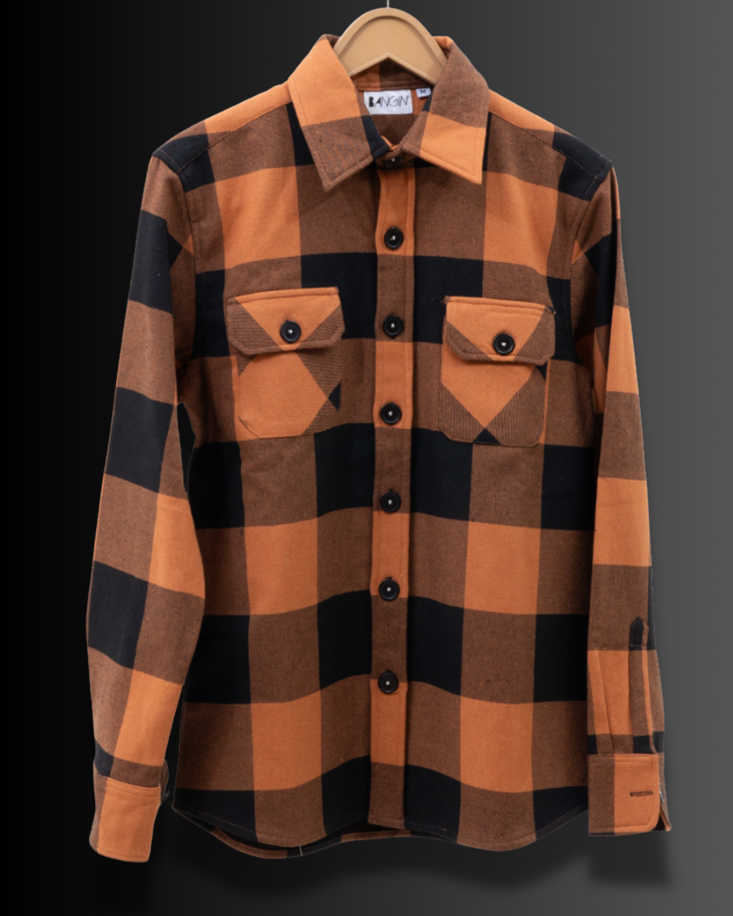Carot & Black Checks - Premium Flannel Overshirt #595