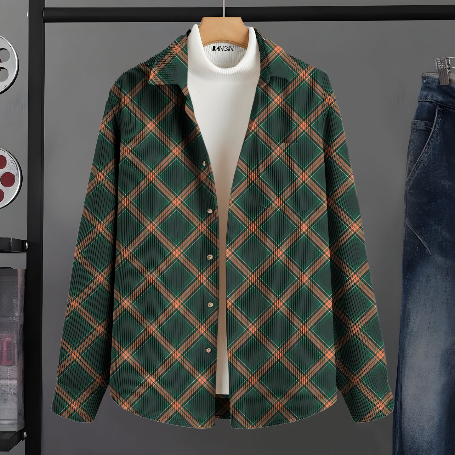 Printed Corduroy Shirt for Men #557