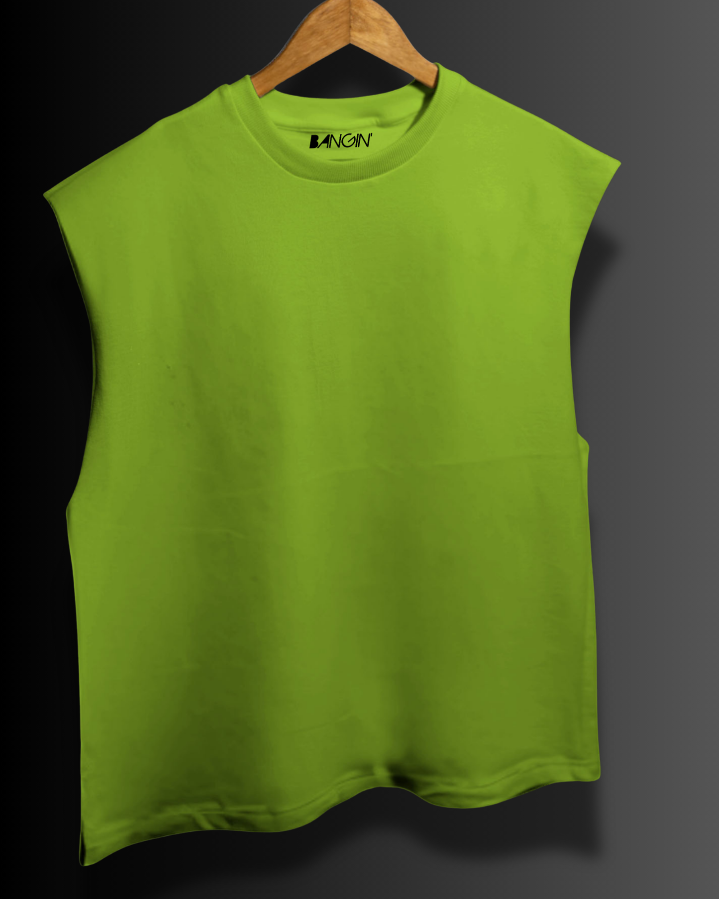 Sleeveless French Tank Top (Neon Green) #1017