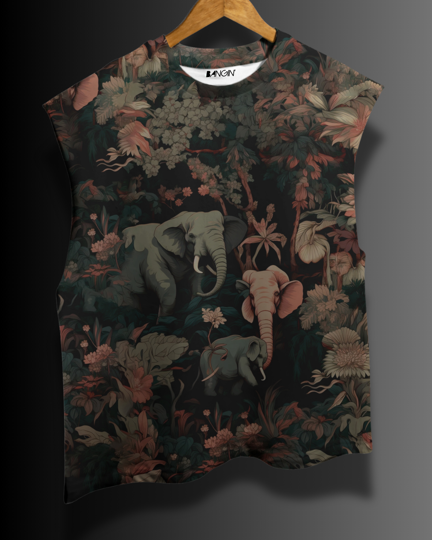 Printed Sleeveless T-shirt #1055