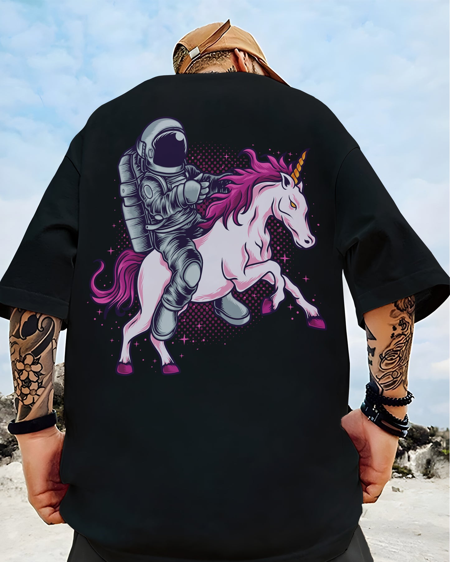 Printed Oversized Tee in 100% Organic Cotton #442