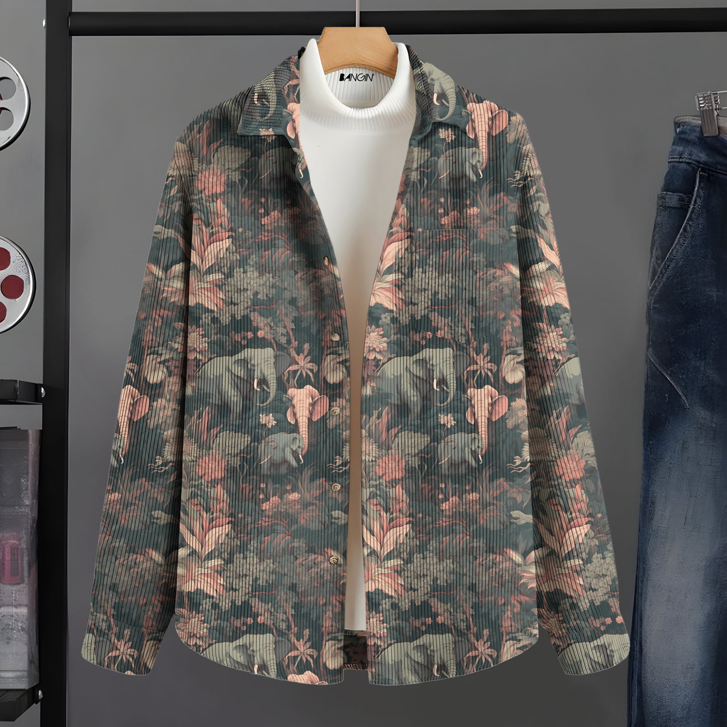 Printed Corduroy Shirt for Men #559