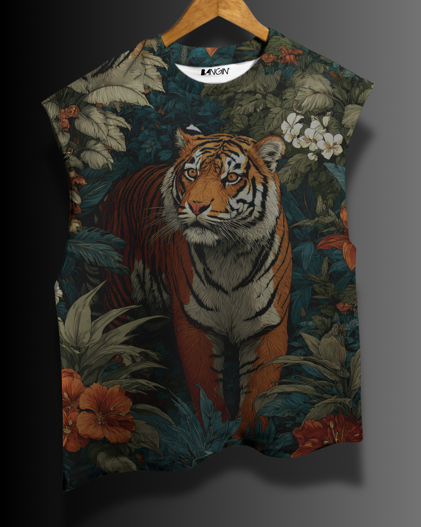 Printed Sleeveless T-shirt #1056