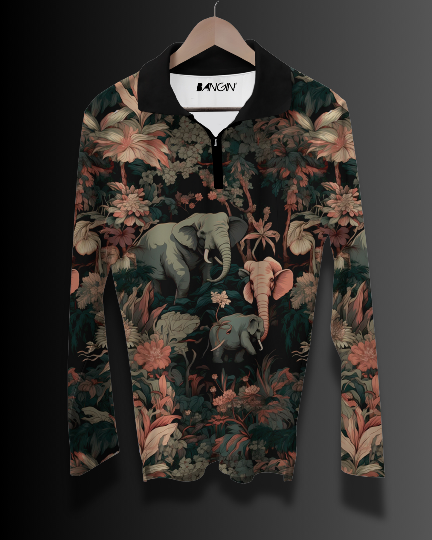 Printed Polo T-shirt with Long Sleeves #908