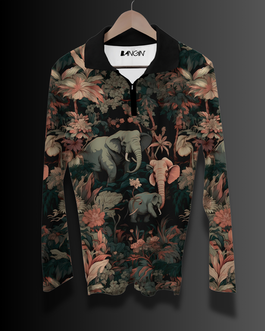 Printed Polo T-shirt with Long Sleeves #908