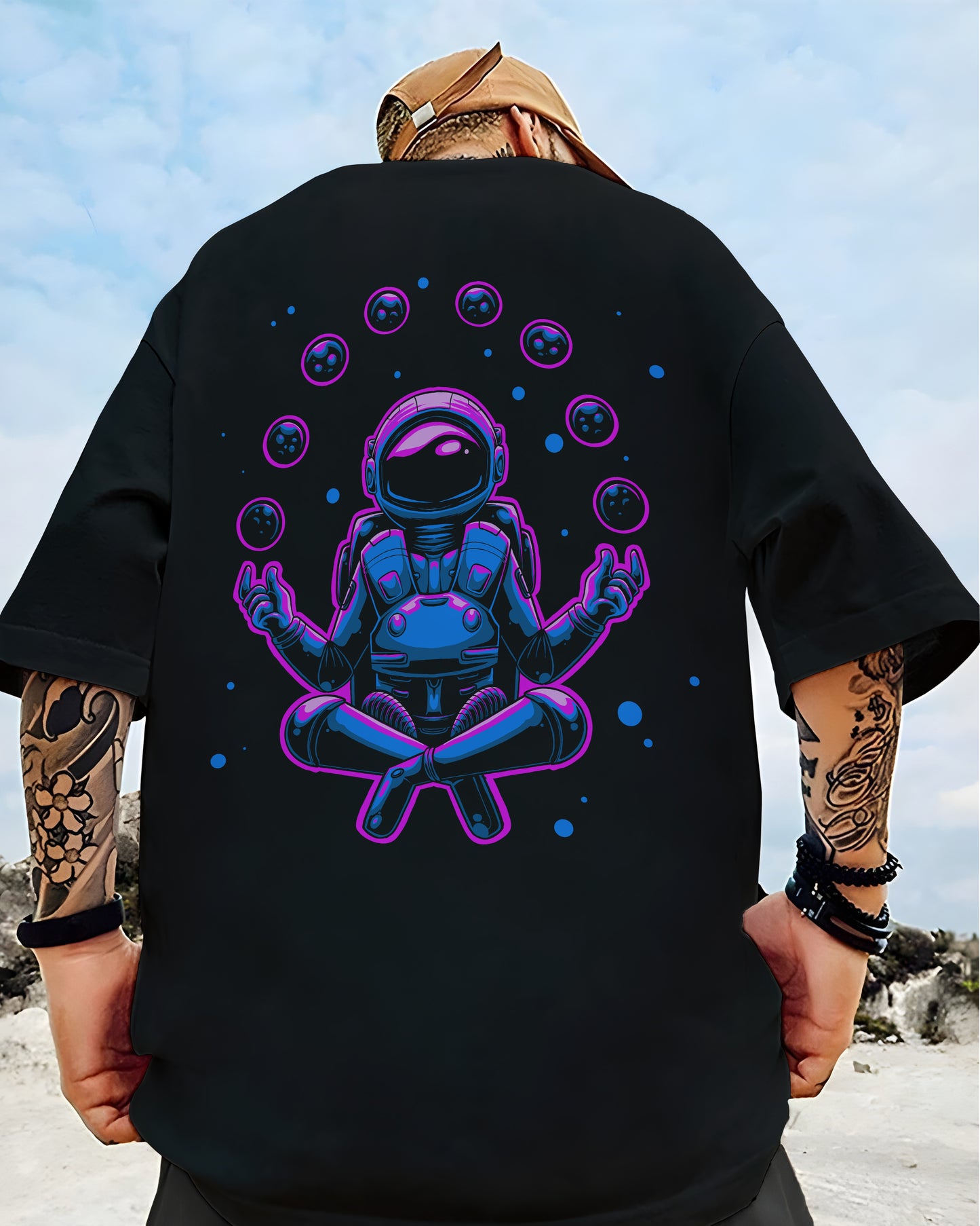 Printed Oversized Tee in 100% Organic Cotton #446
