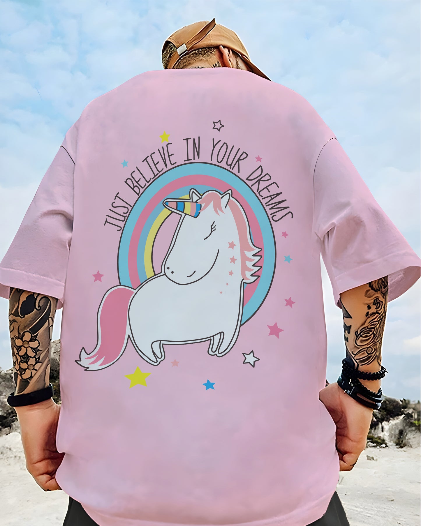 Printed Oversized Tee in 100% Organic Cotton #436