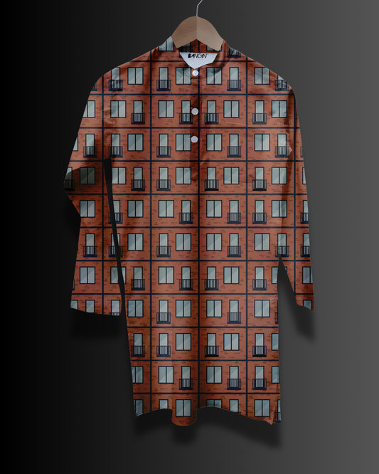 Men's Printed Short Kurta #933