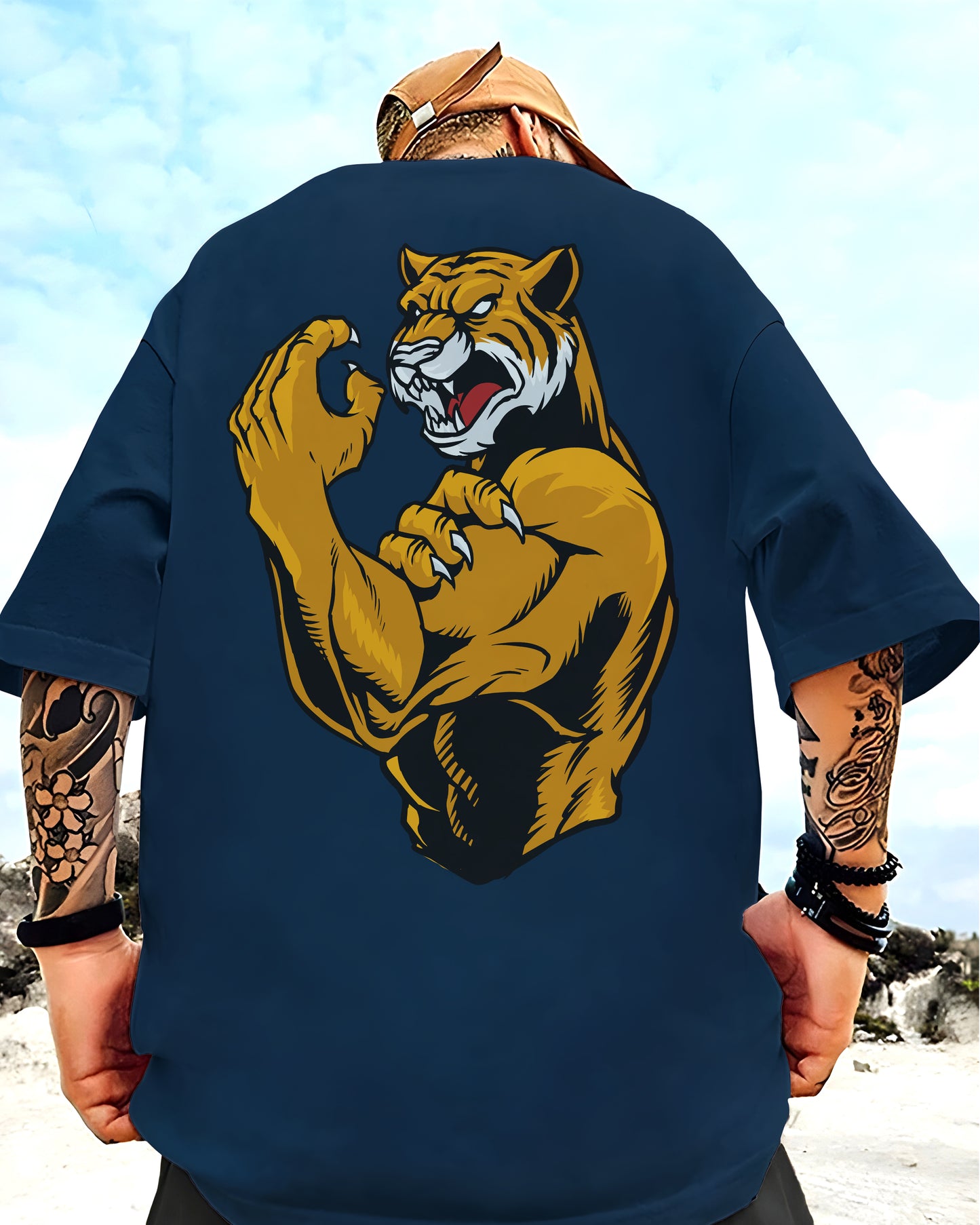 Printed Oversized Tee in Heavy GSM Cotton #445