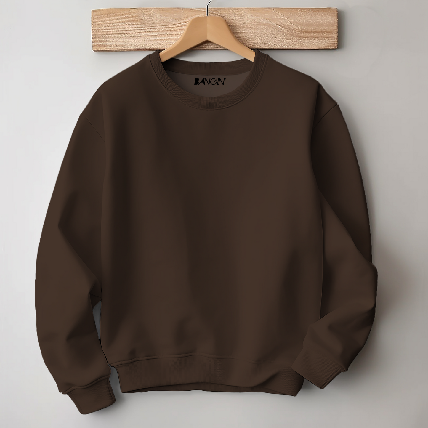 100% Premium Quality Cotton Sweatshirt (Dark Brown) #499