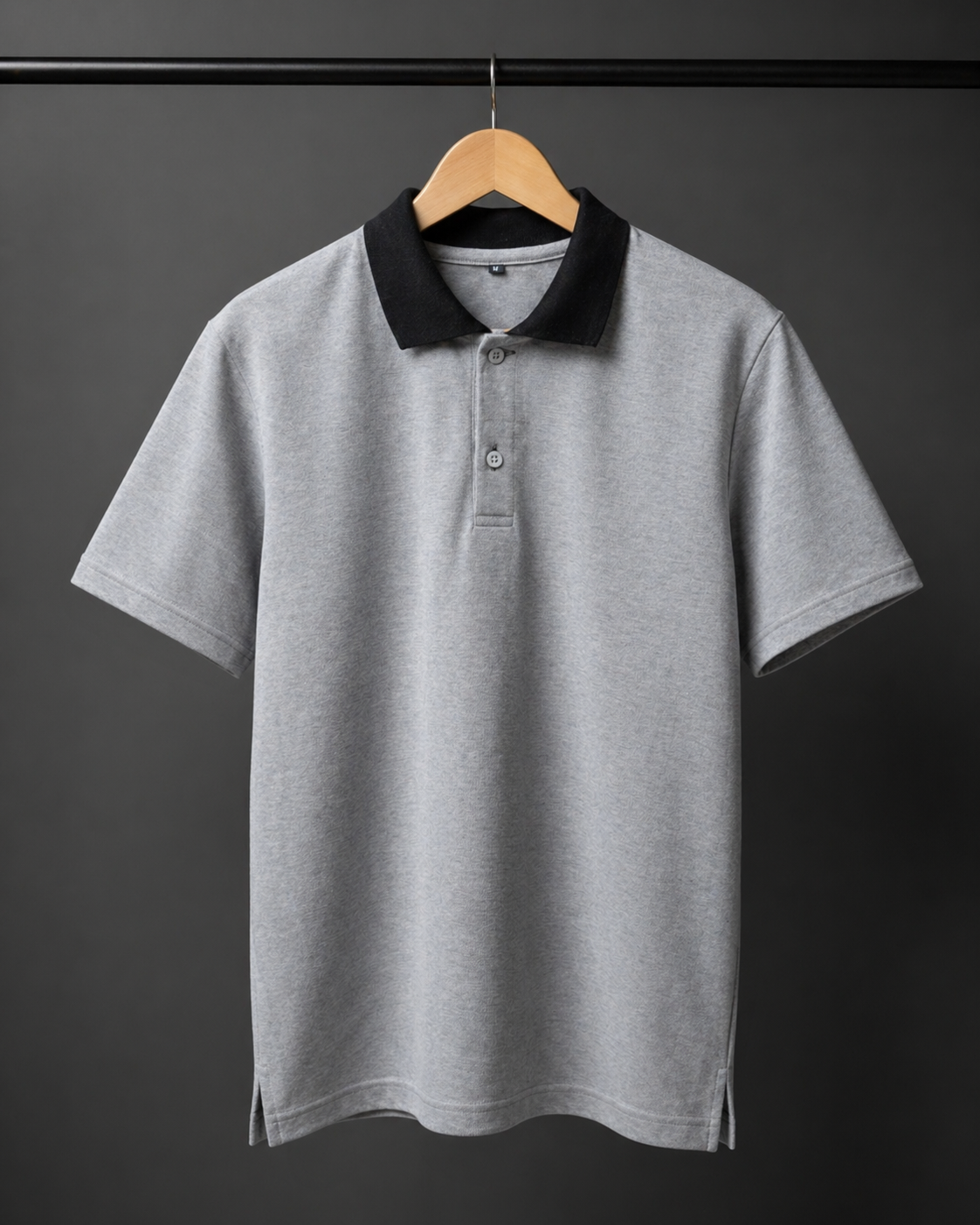 Premium Cotton Polo T-shirt (Melange Grey) #1110