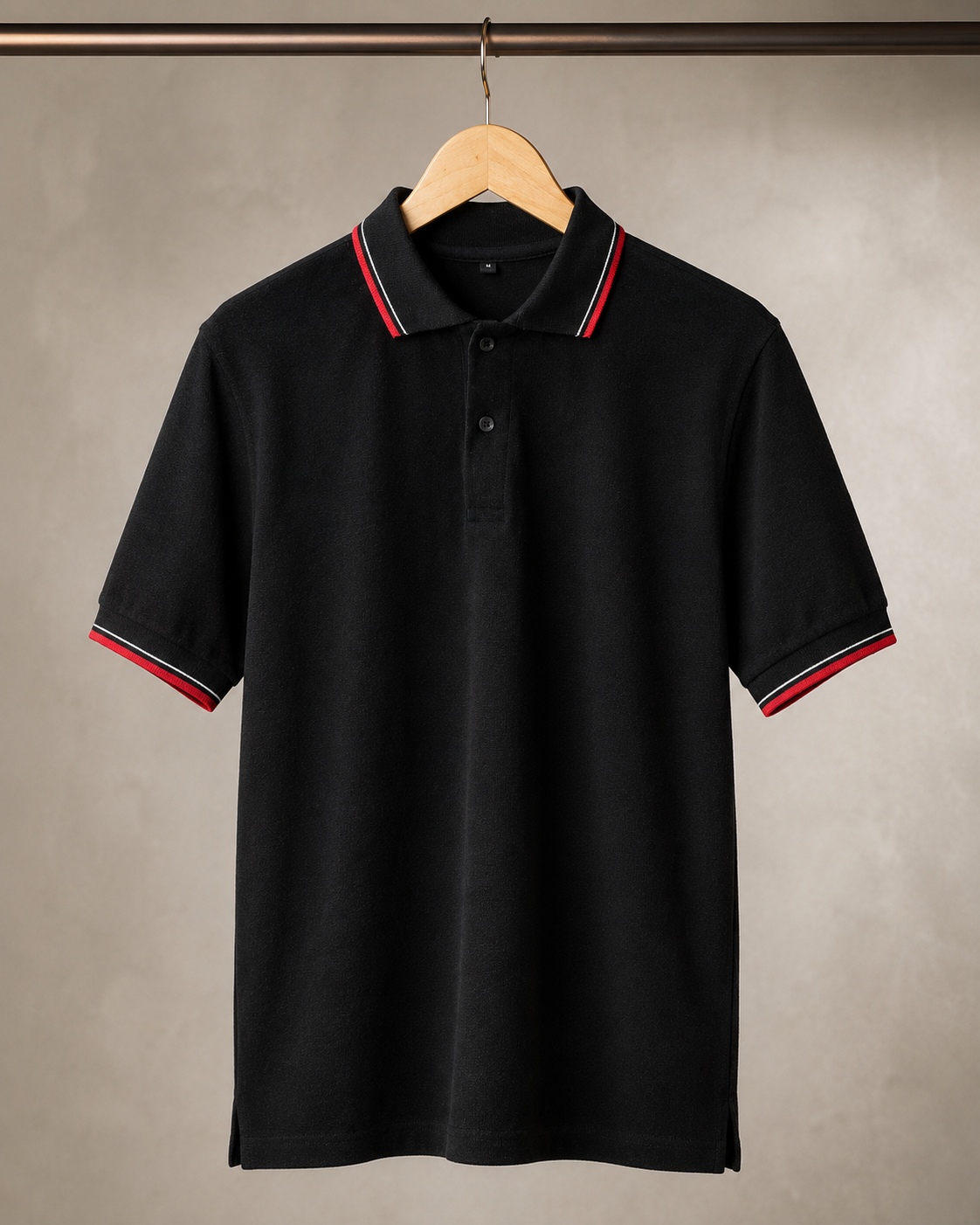 Black Luxury Polo T-shirt (240 GSM Cotton) #1233
