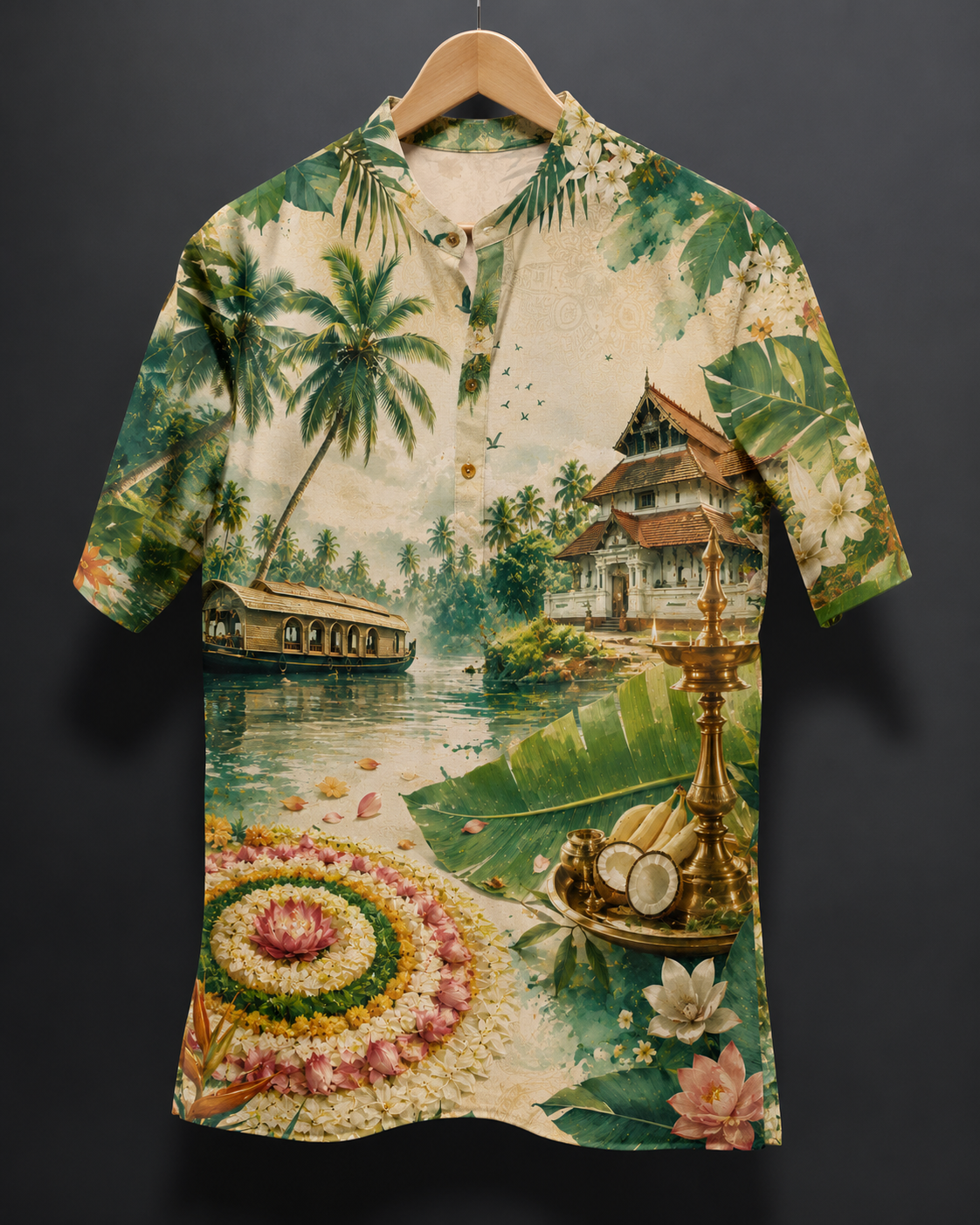 Men's Printed Short Kurta #1209
