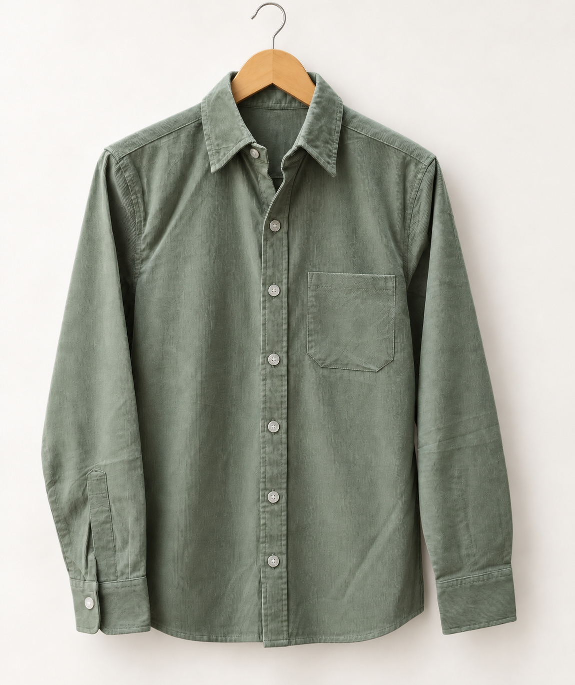SAGE GREEN - Premium Corduroy Shirt #1285