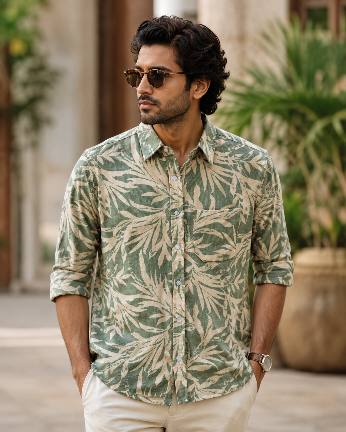 TROPIC PRINT - Premium Corduroy Shirt #1248