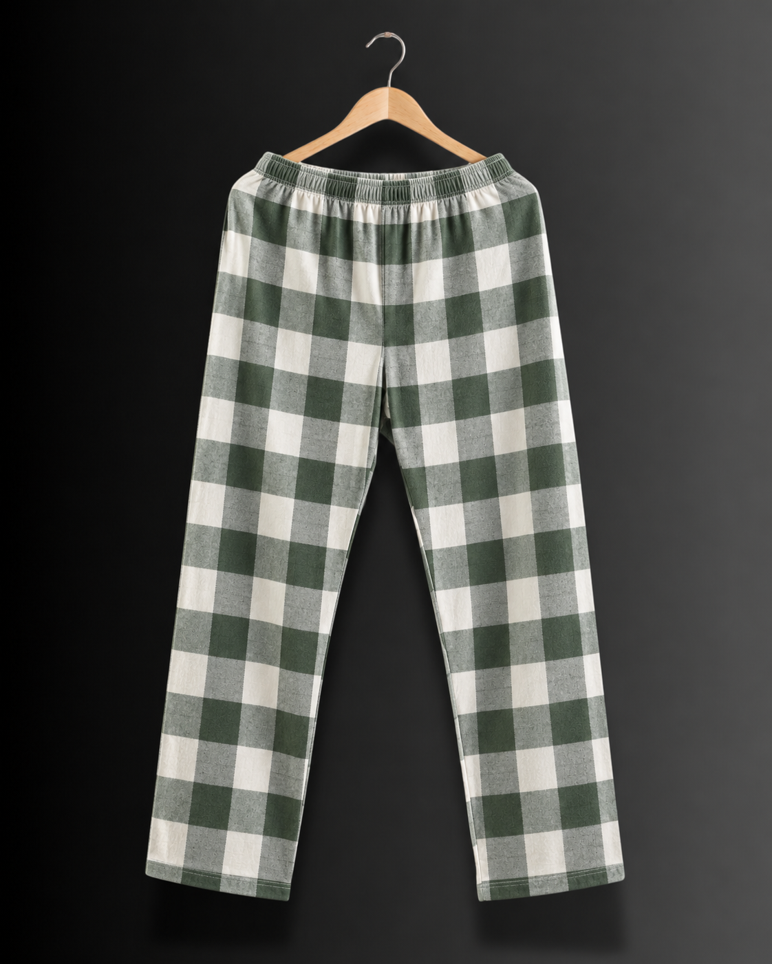 Straight-Fit Jogger Pants (Ivory Checks) #1291