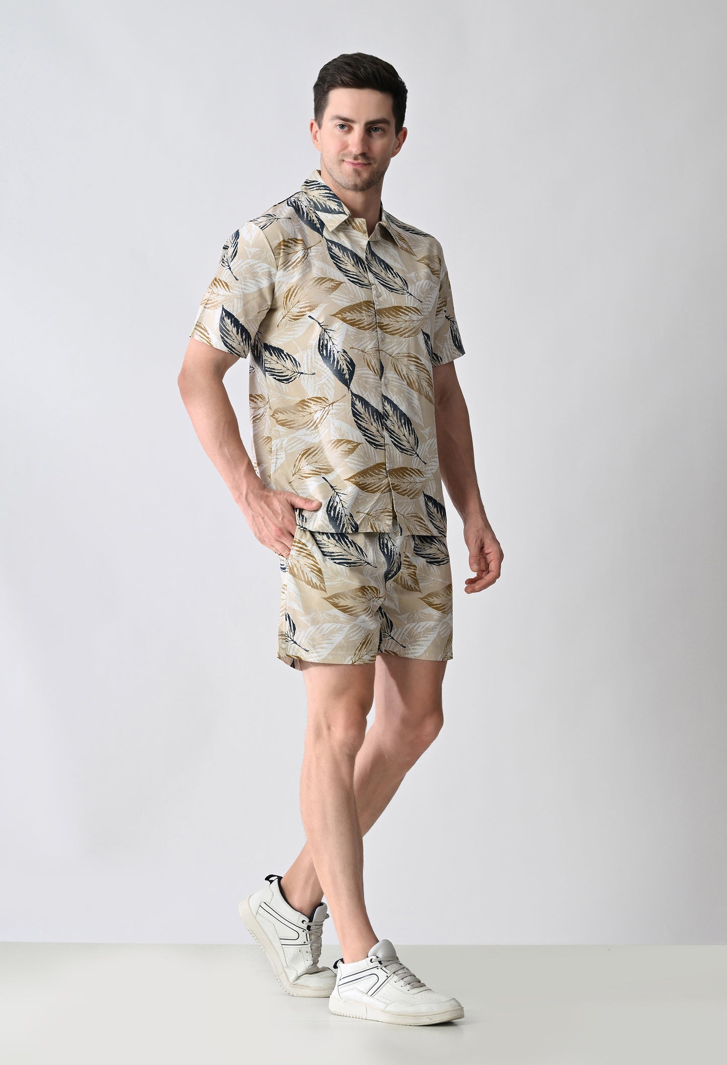 Printed Shirt & Shorts Co-ord Set #767