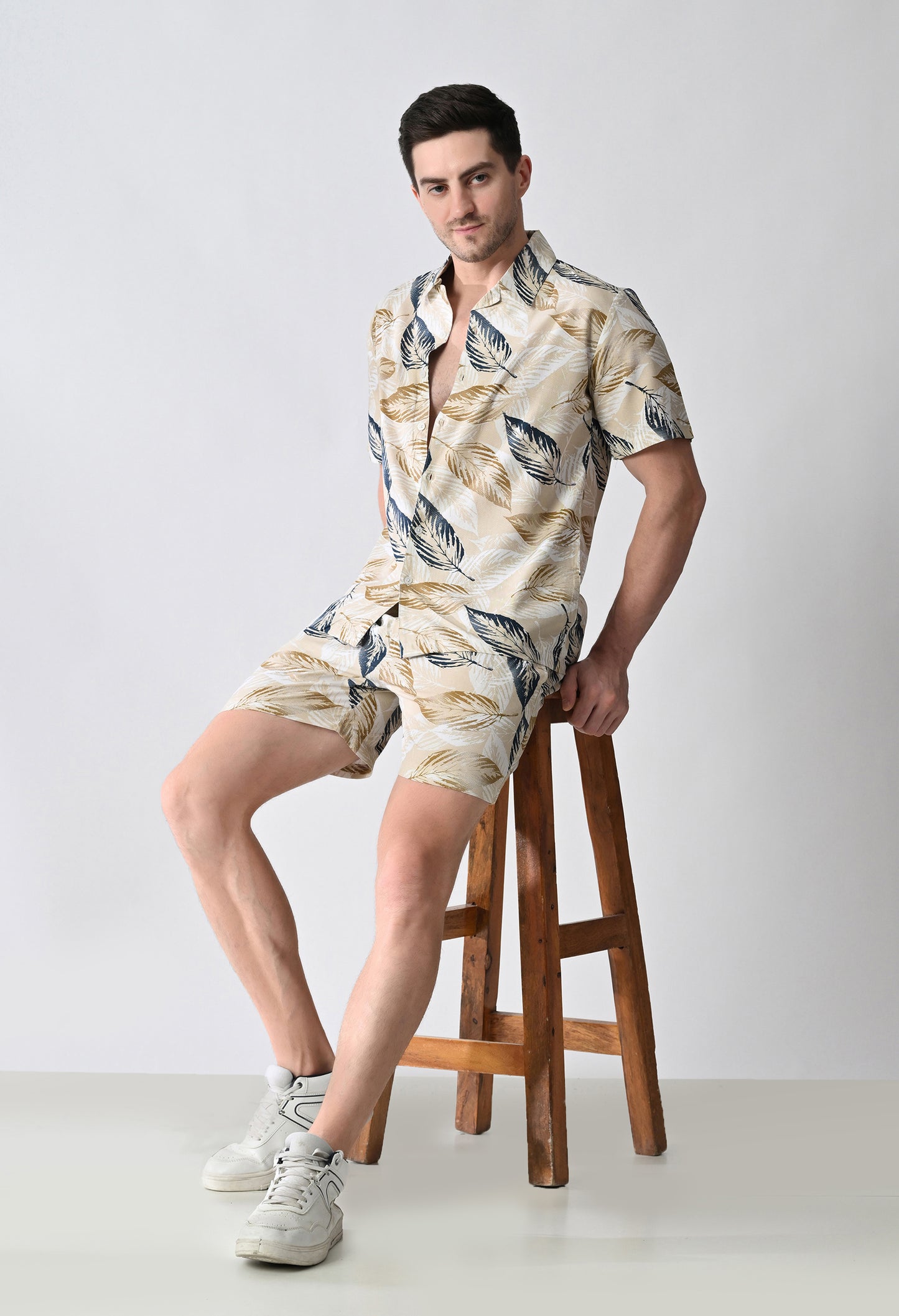 Printed Shirt & Shorts Co-ord Set #767