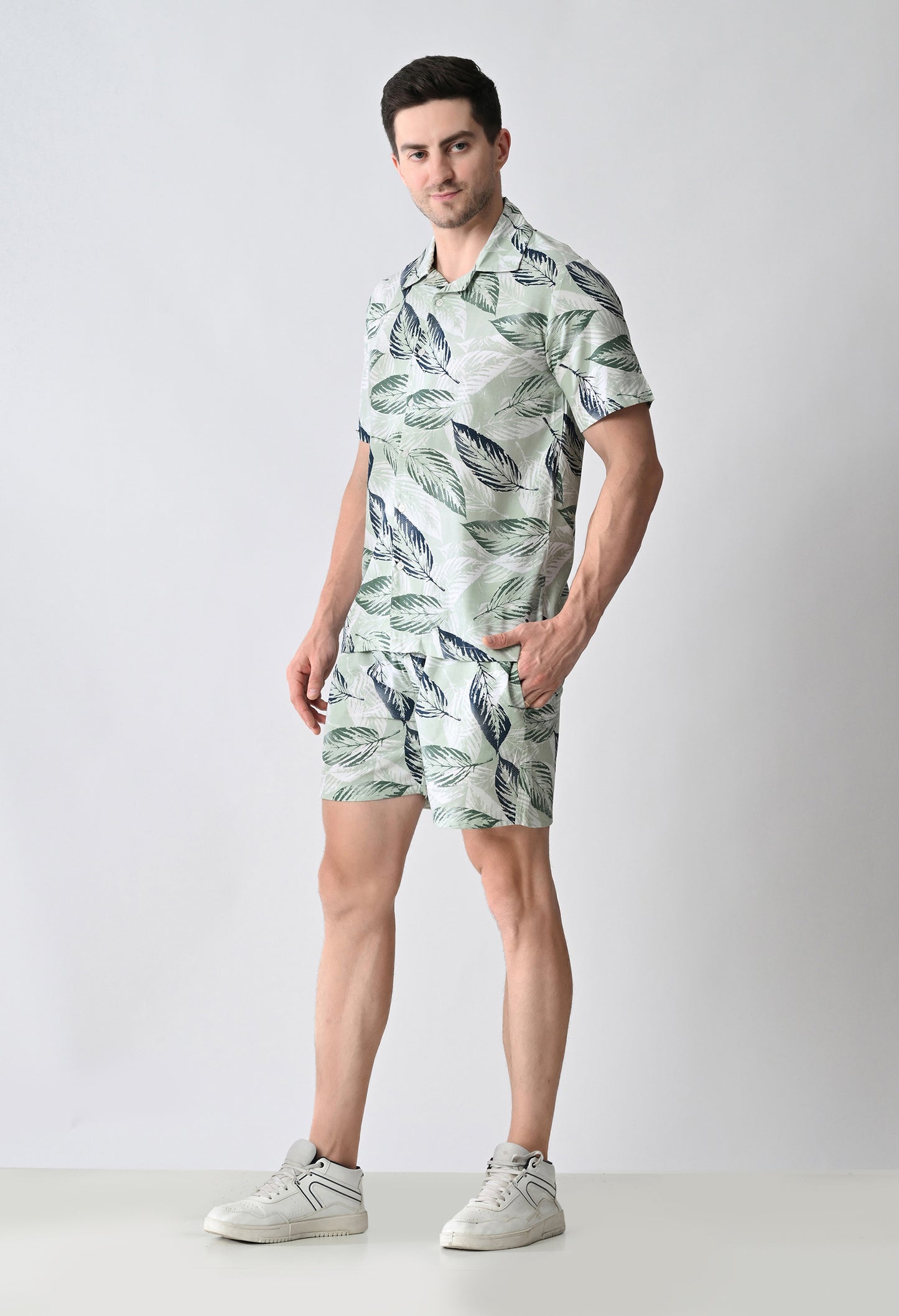 Printed Shirt & Shorts Co-ord Set #768