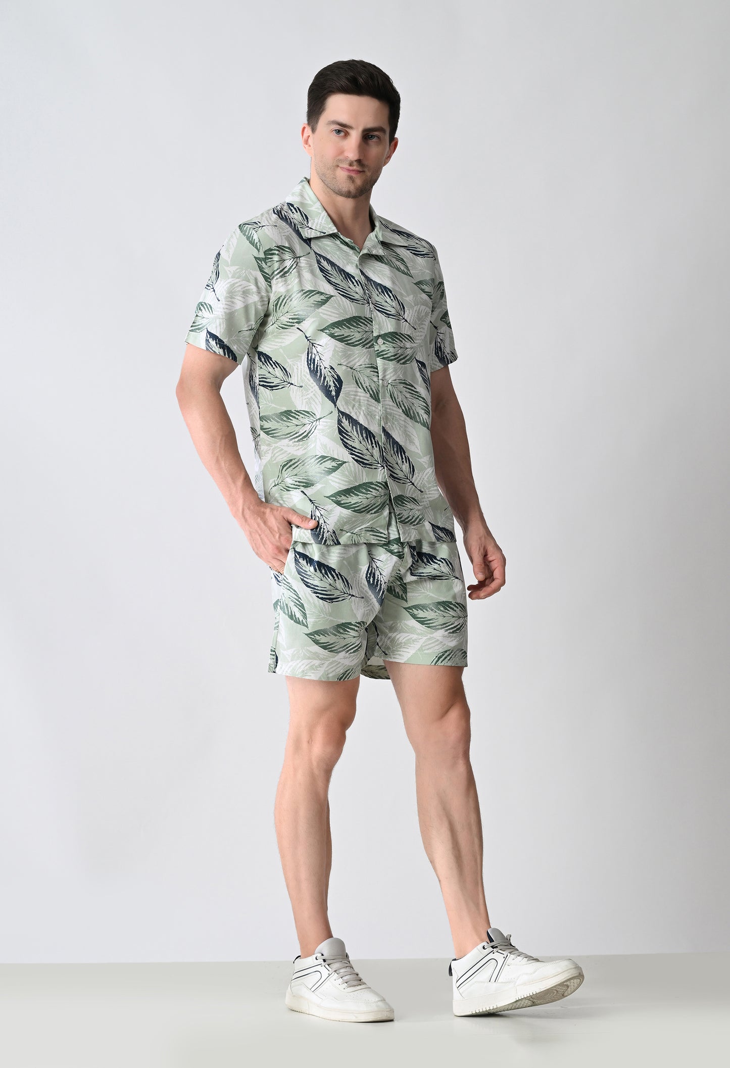 Printed Shirt & Shorts Co-ord Set #768