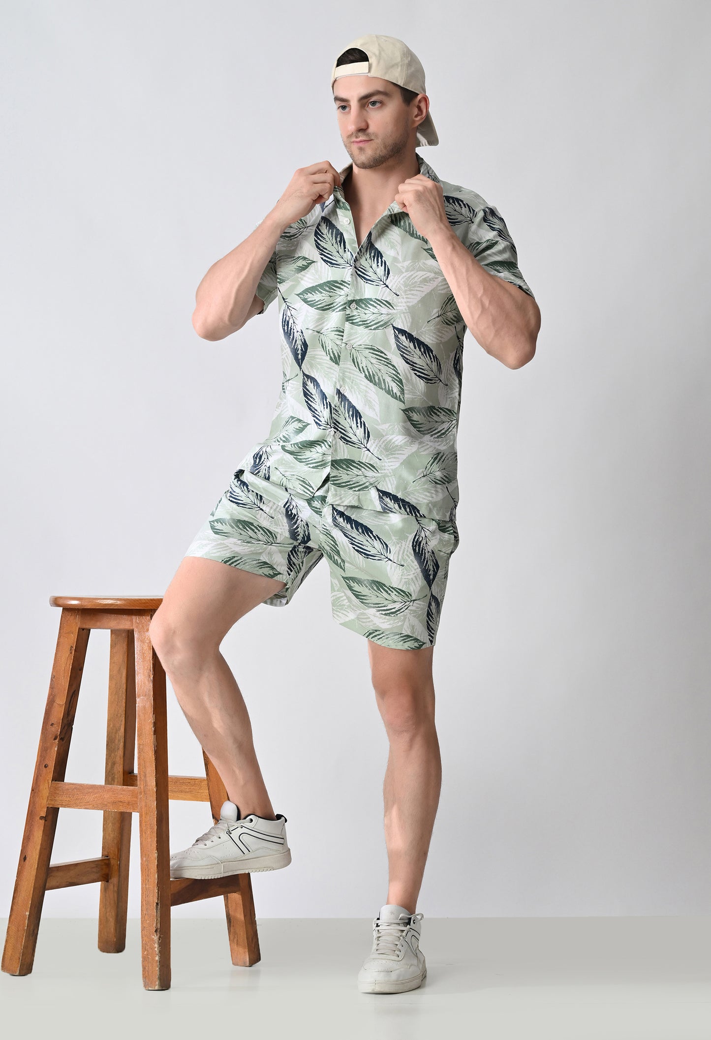 Printed Shirt & Shorts Co-ord Set #768