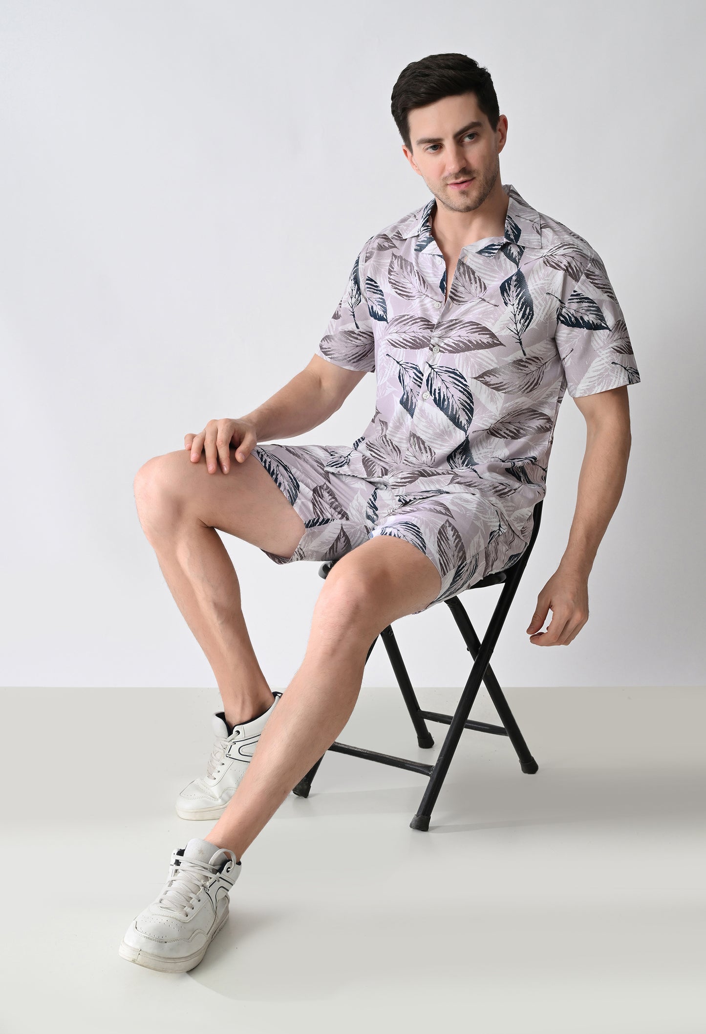 Printed Shirt & Shorts Co-ord Set #769