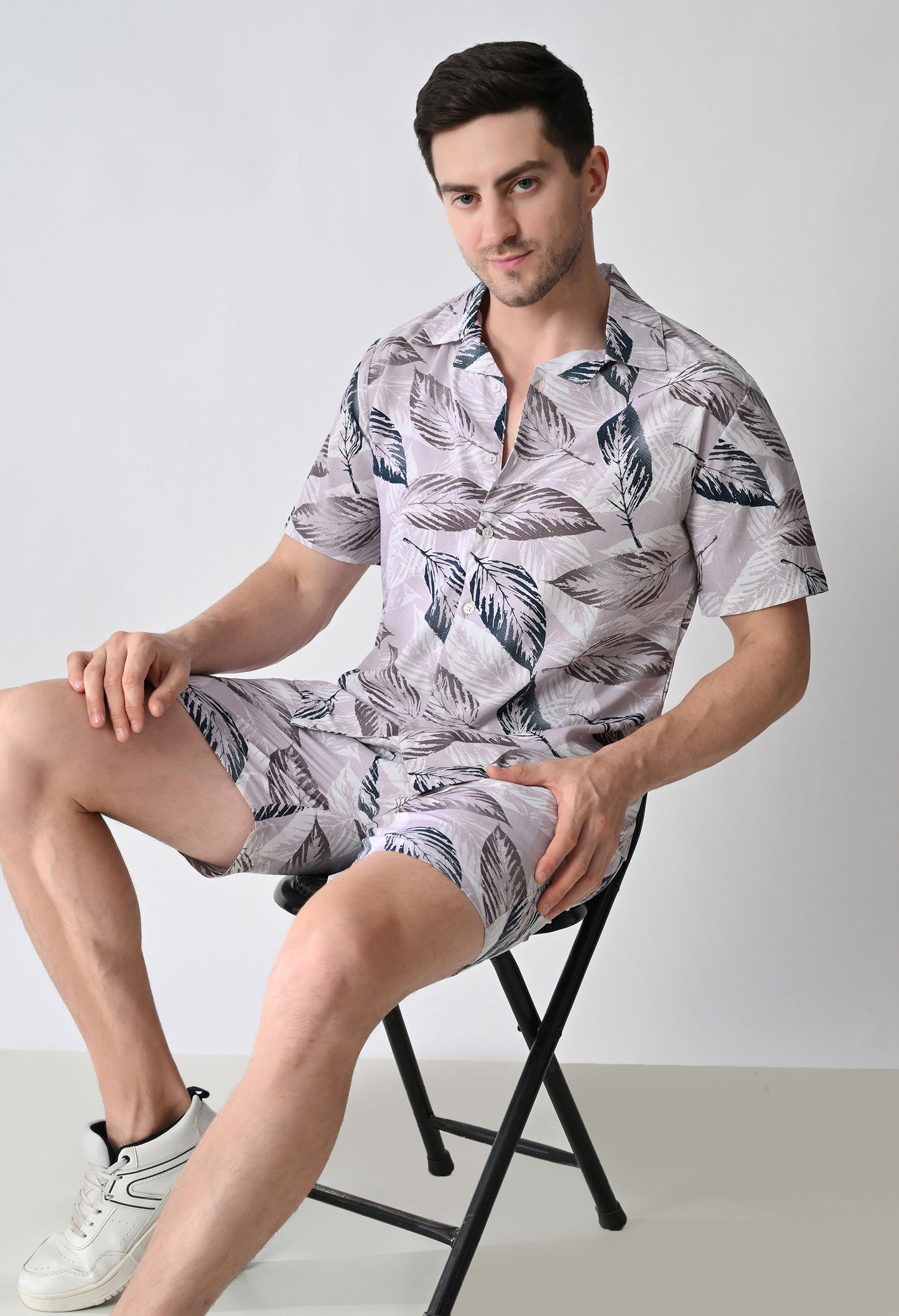 Printed Shirt & Shorts Co-ord Set #769