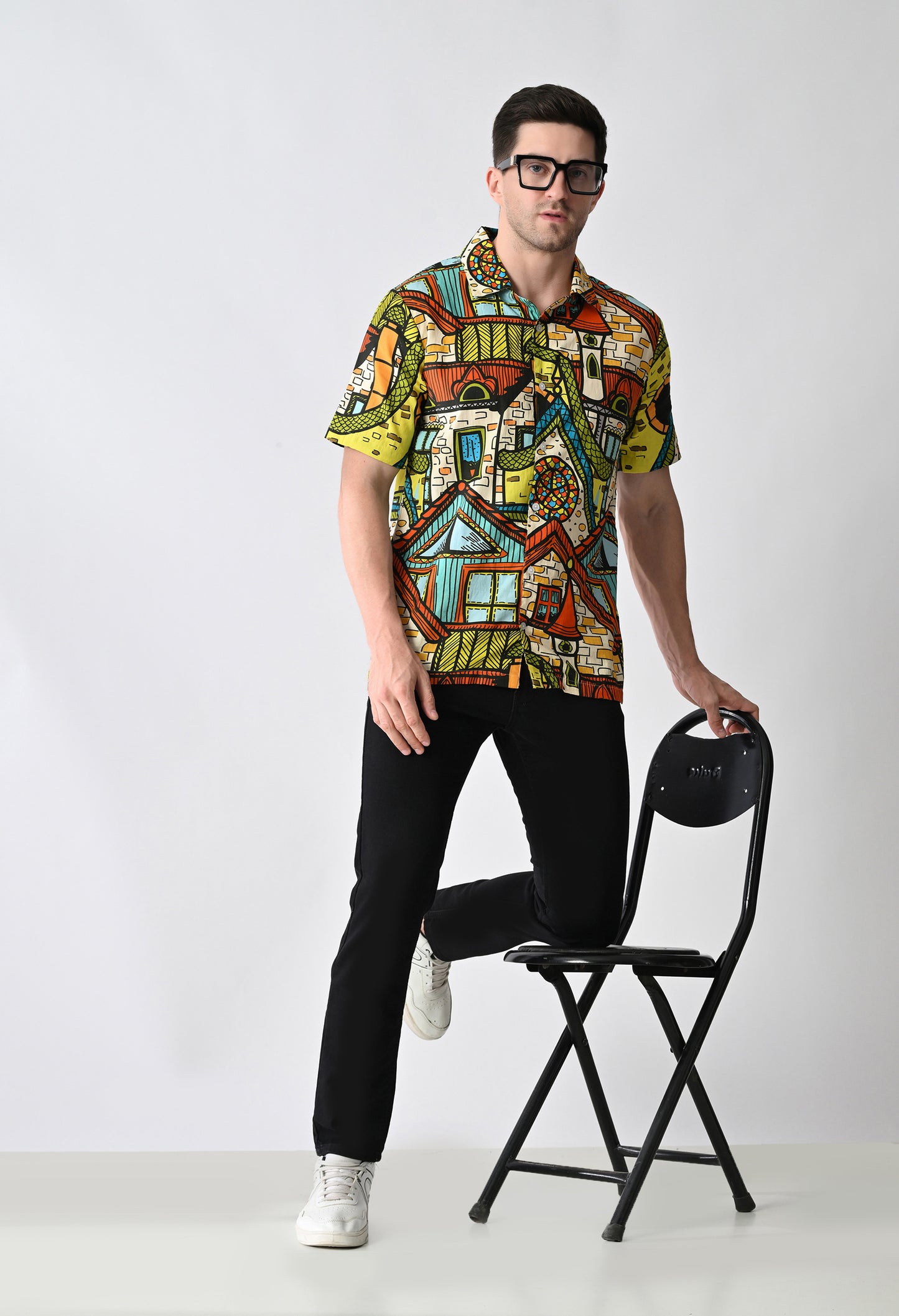 Hawaiian Shirt with Cuban Collar #717