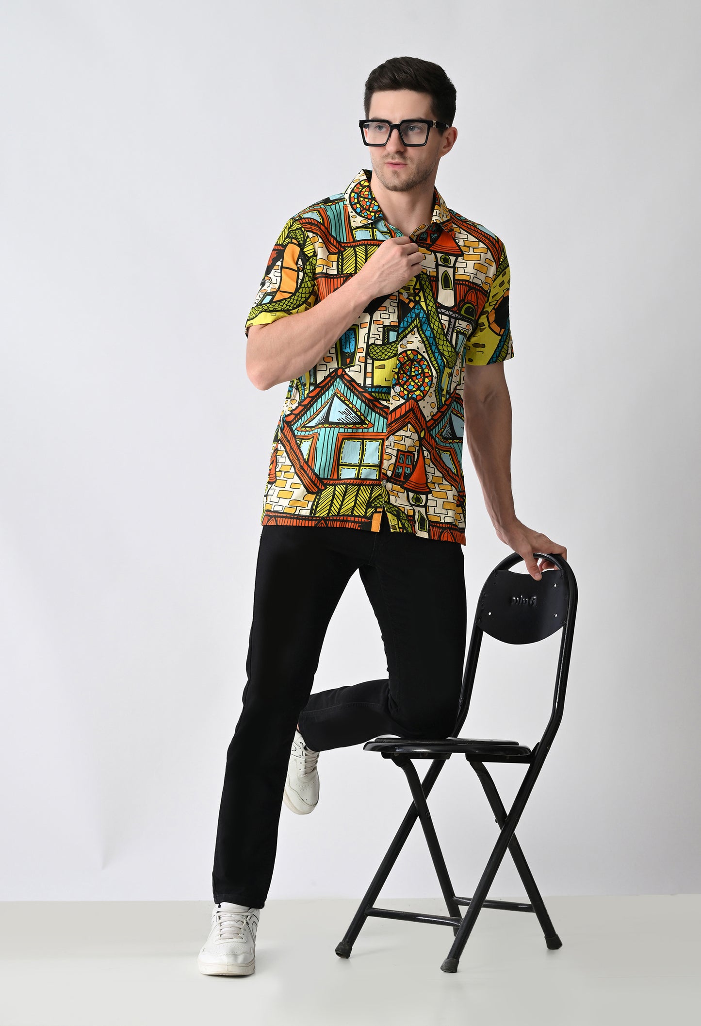 Hawaiian Shirt with Cuban Collar #717