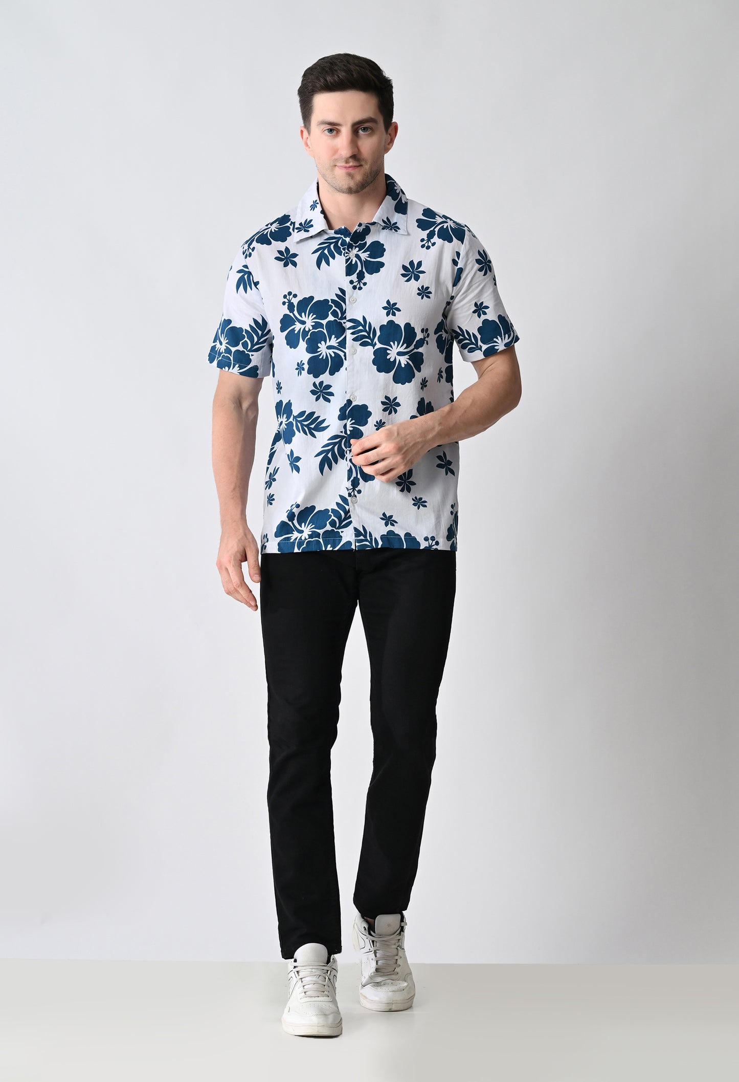 Hawaiian Shirt with Cuban Collar #714