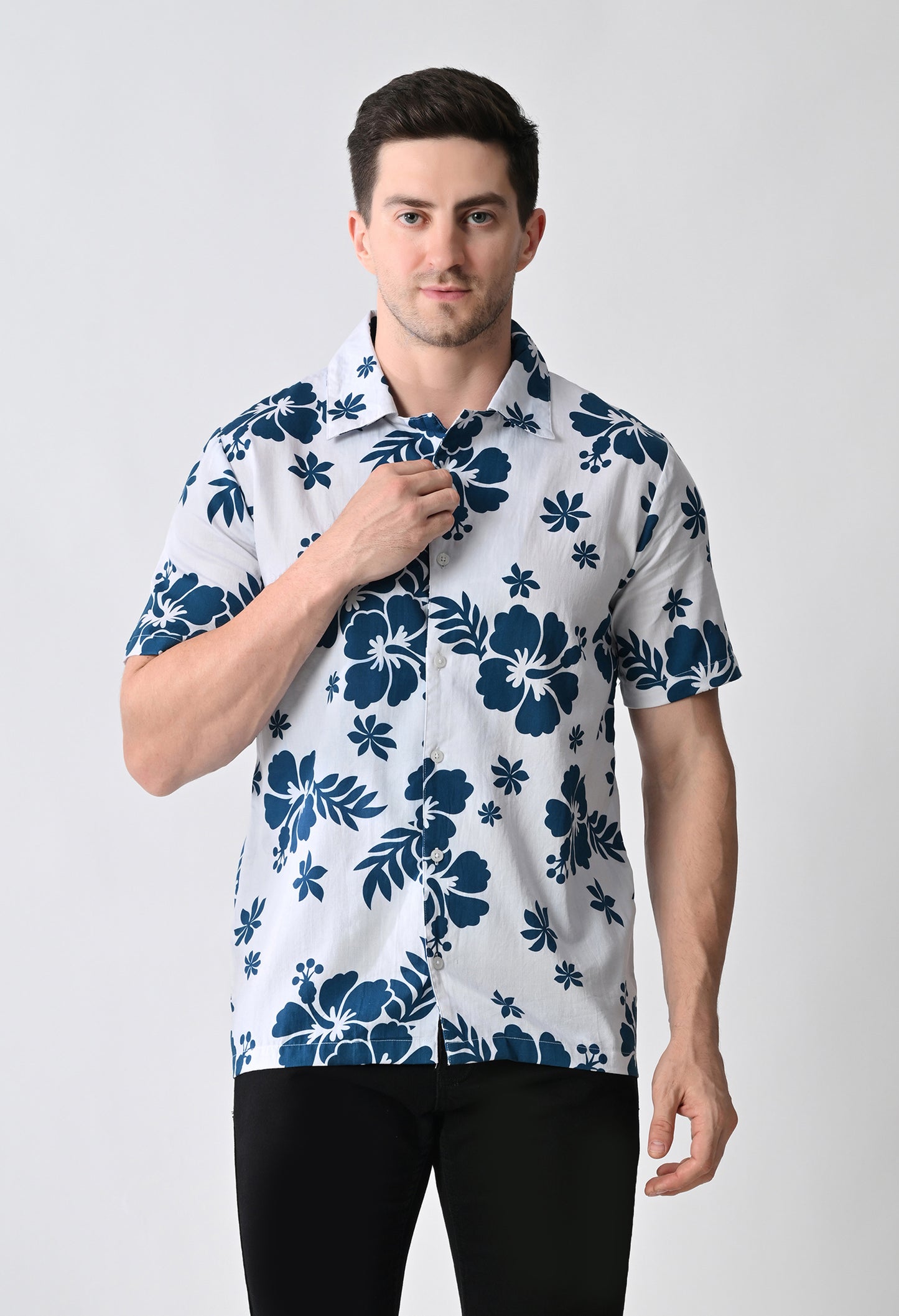 Hawaiian Shirt with Cuban Collar #714