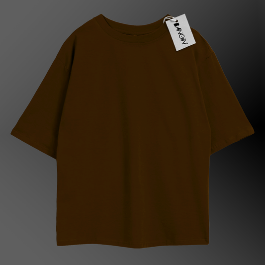 Choco Brown Oversized Tee in 100% Organic Cotton #428