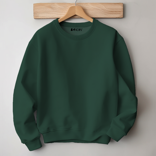 100% Premium Quality Cotton Sweatshirt (Dark Green) #500