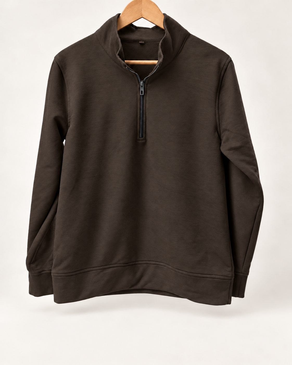Choco-Brown Half-Zip Sweatshirt #1344