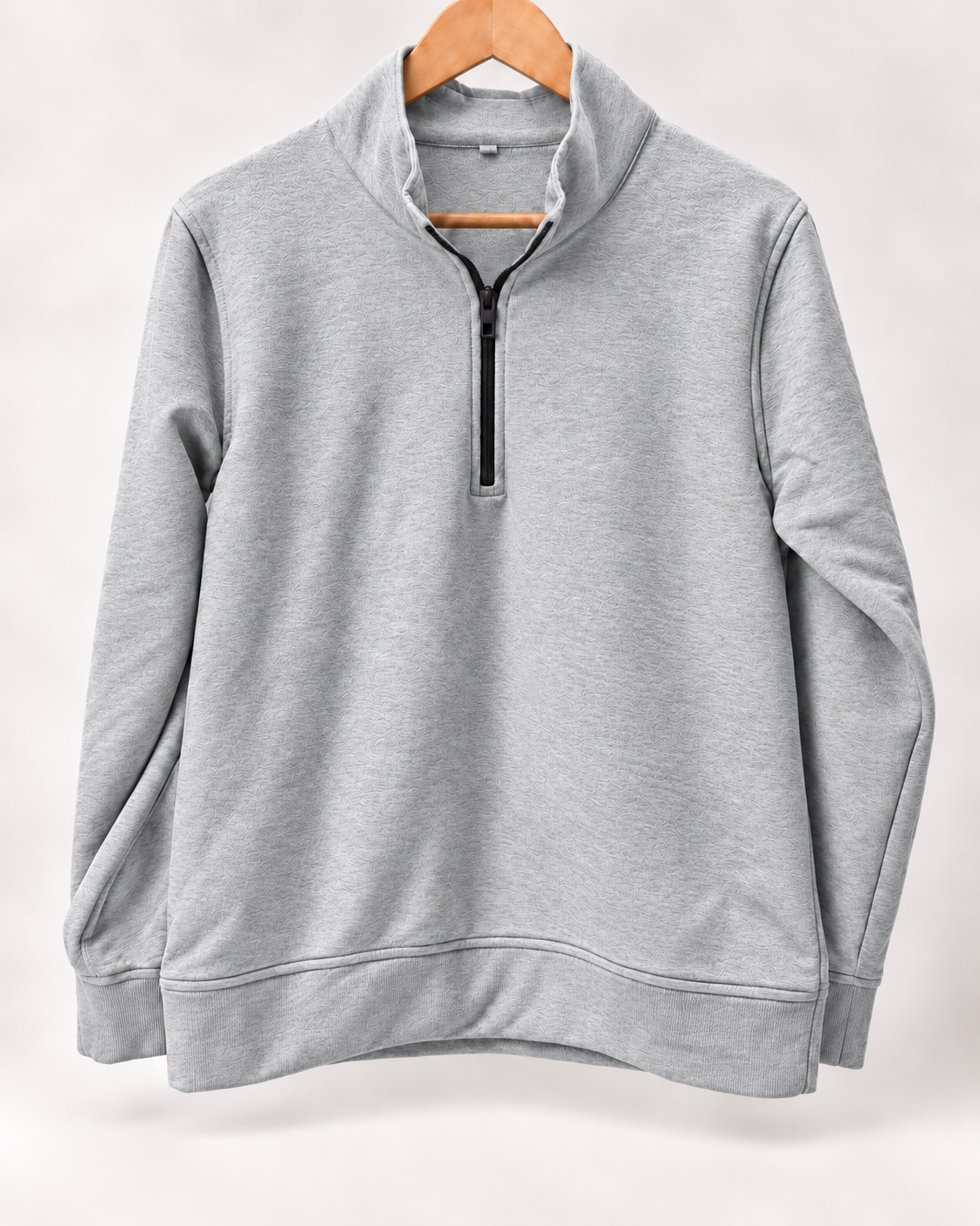 Melange Grey - Half-Zip Sweatshirt #1374