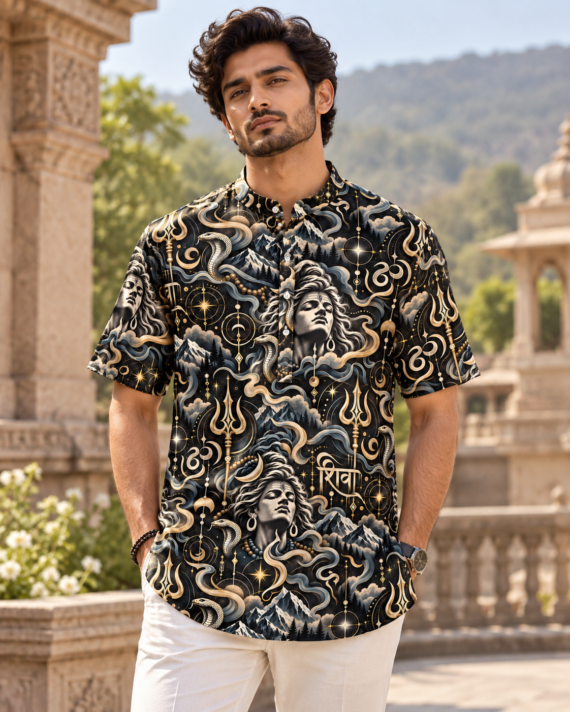 Men's Printed Short Kurta #1362