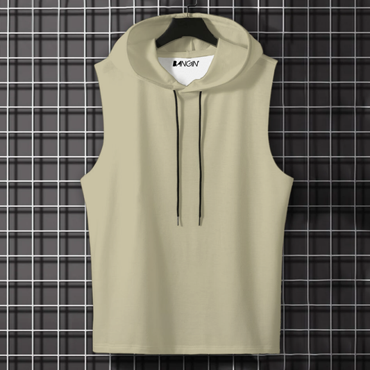 Hooded Tank Top in 100% Cotton #700 (Beige)