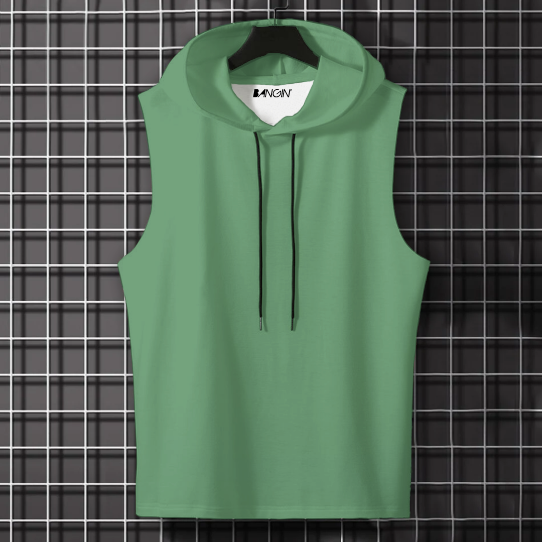 Hooded Tank Top in 100% Cotton #706 (Mint Green)