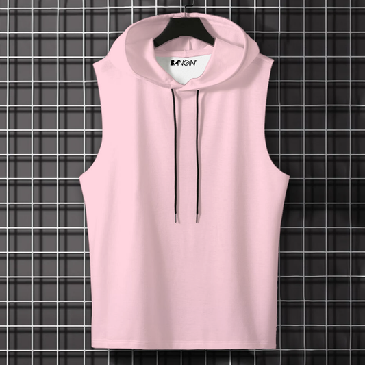Hooded Tank Top in 100% Cotton #709 (Pastel Pink)