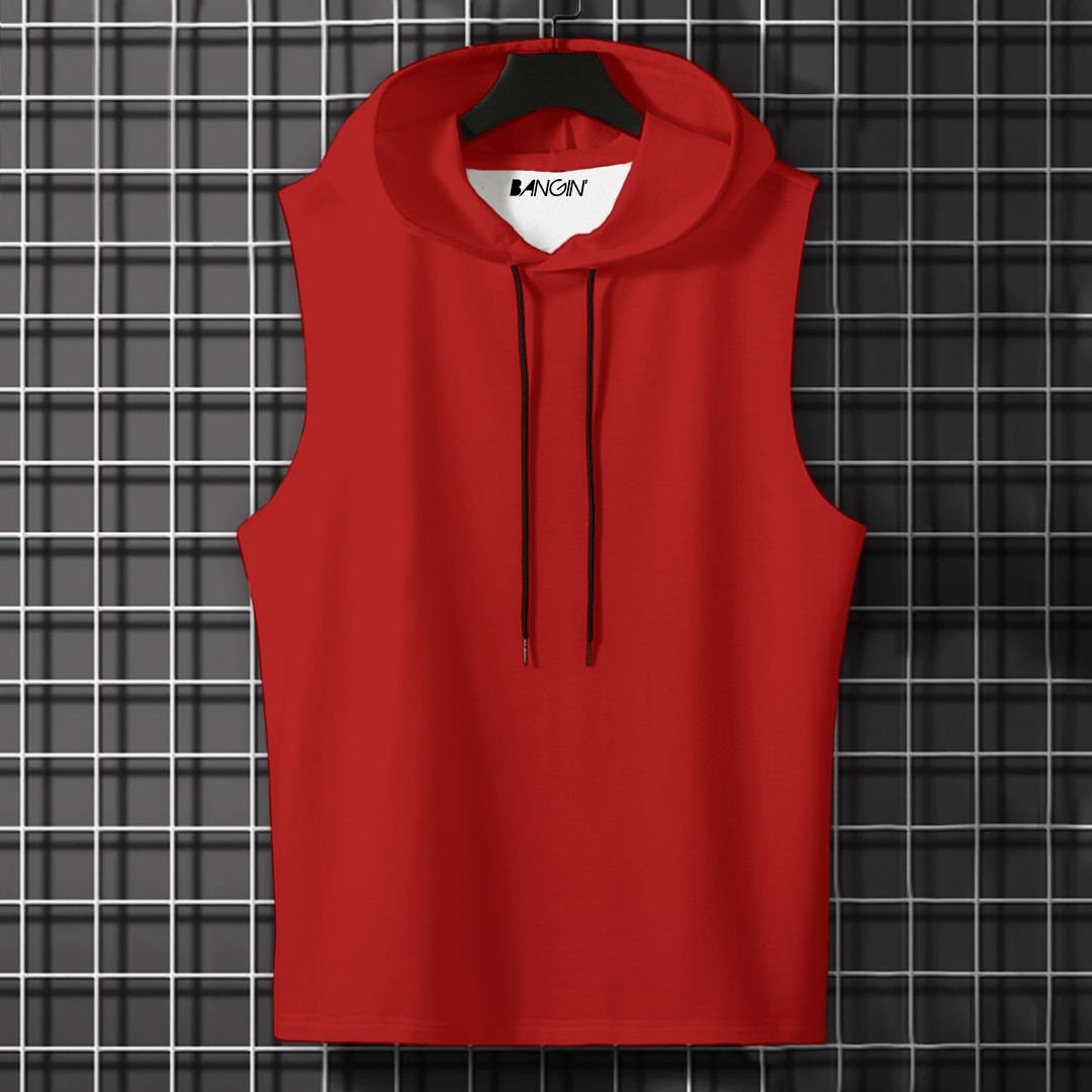 Hooded Tank Top in 100% Cotton #710 (Red)
