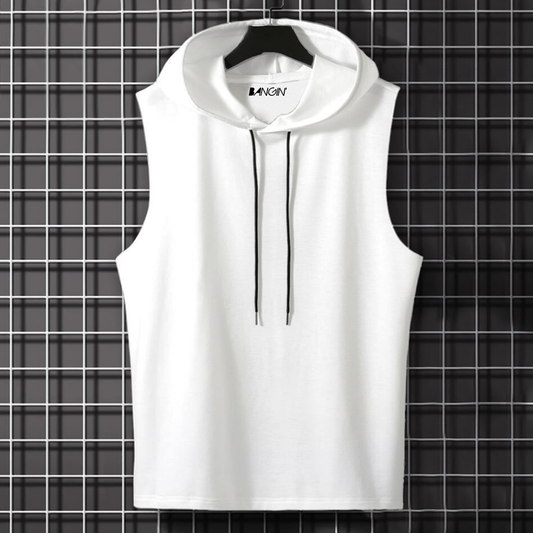 Hooded Tank Top in 100% Cotton #699 (White)