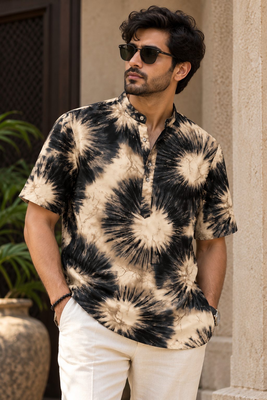 Men's Printed Short Kurta #1364