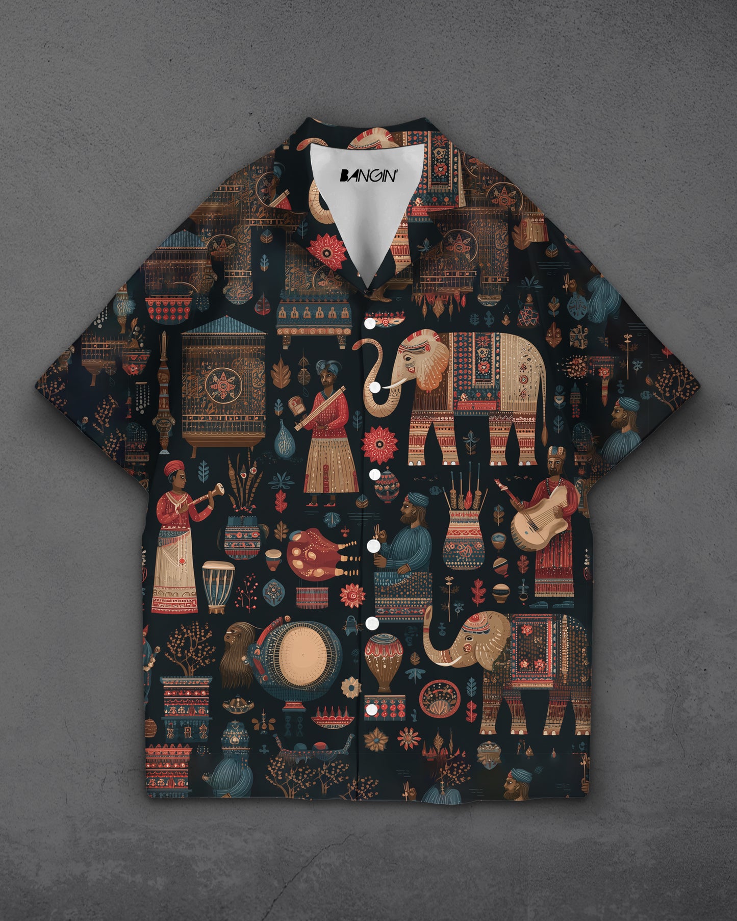 Hawaiian Shirt with Cuban Collar #929