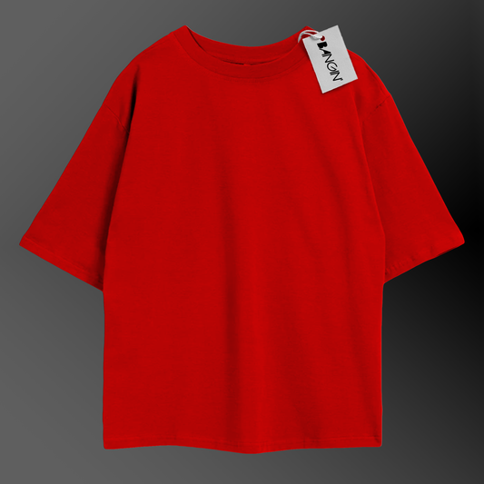 Scarlet Red Oversized Tee in 100% Organic Cotton #426